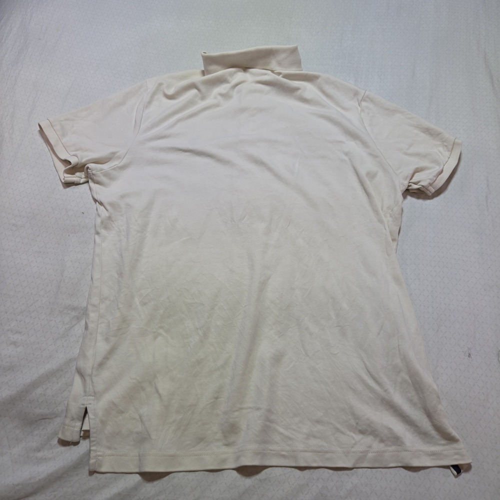 Polo Ralph Lauren Polo Shirt Men L Cream Short Sleeve Cotton Pique Pony Logo - Picture 6 of 9